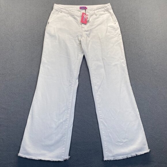 Edikted Denim - edikted Women's Flare Jeans Low Rise Trouser‎ Pants White Size Large